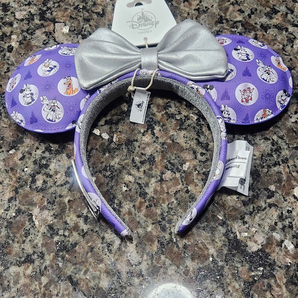 Disney Parks Disney Parks 100th Platinum Loungefly  Minnie Ear Headband